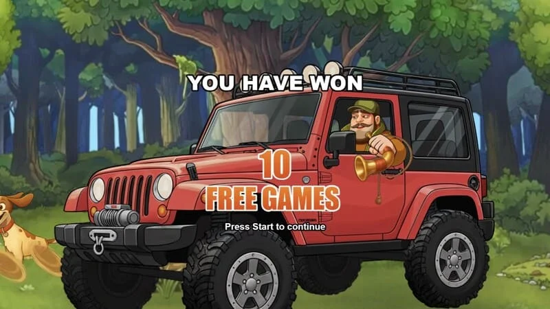 Hunt the Bucks - avvio dei Free Games con pannello Booster e Hunter-Wild